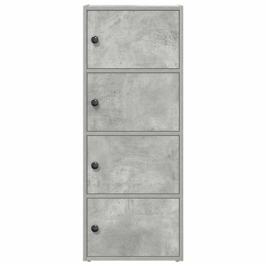 Bokhylle betonggrå 40x24x102 cm konstruert tre
