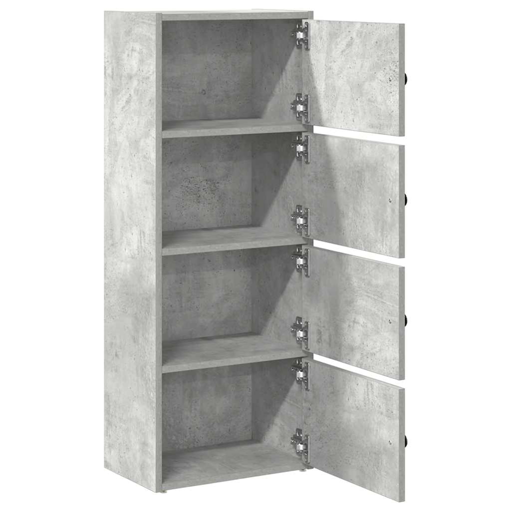 Bokhylle betonggrå 40x24x102 cm konstruert tre
