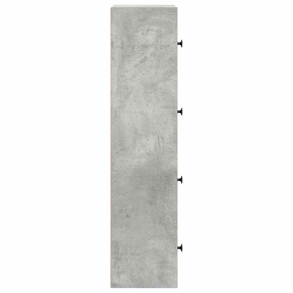 Bokhylle betonggrå 40x24x102 cm konstruert tre
