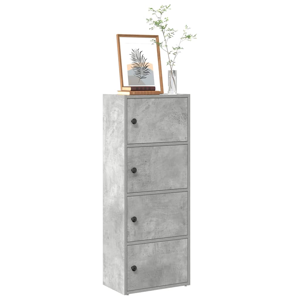 Bokhylle betonggrå 40x24x102 cm konstruert tre