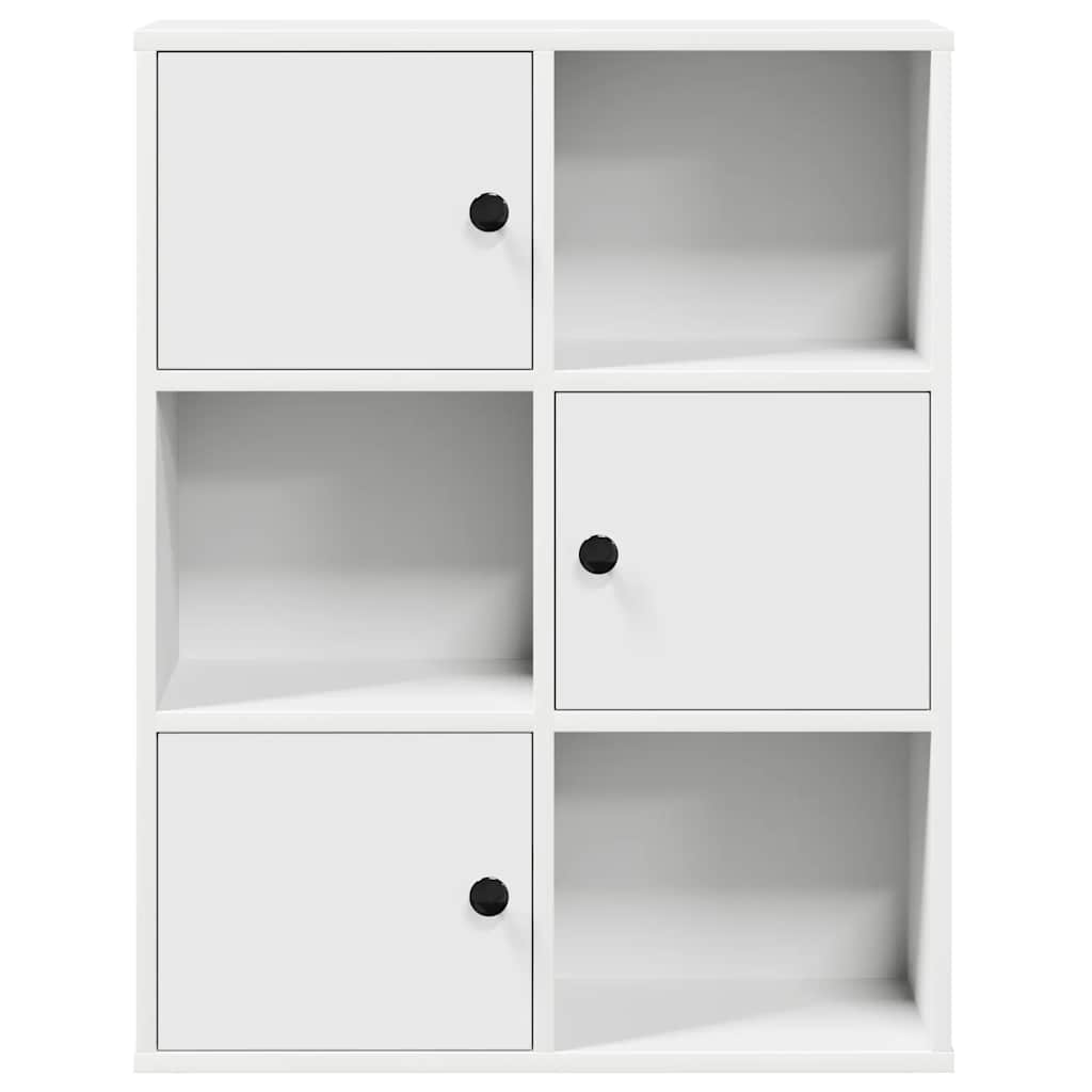Bokhylle hvit 60x24x76,5 cm konstruert tre