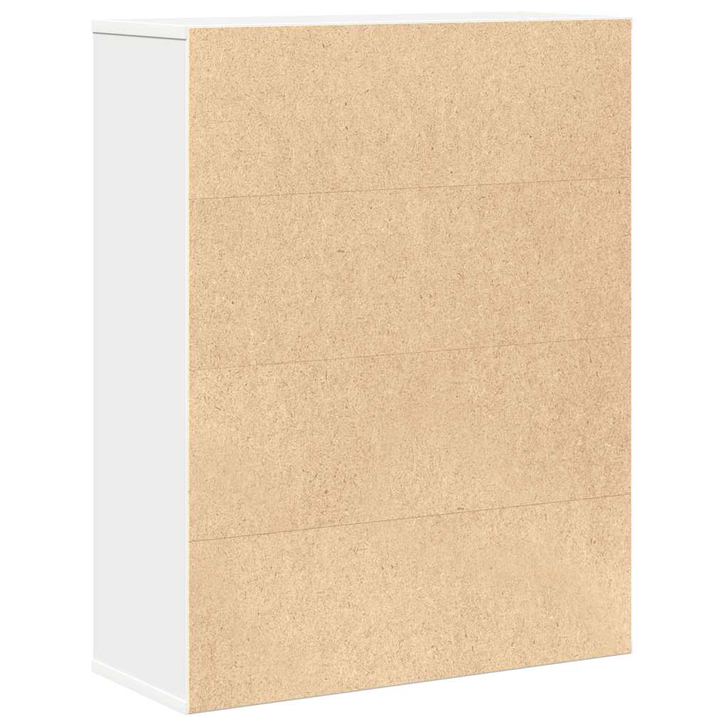 Bokhylle hvit 60x24x76,5 cm konstruert tre