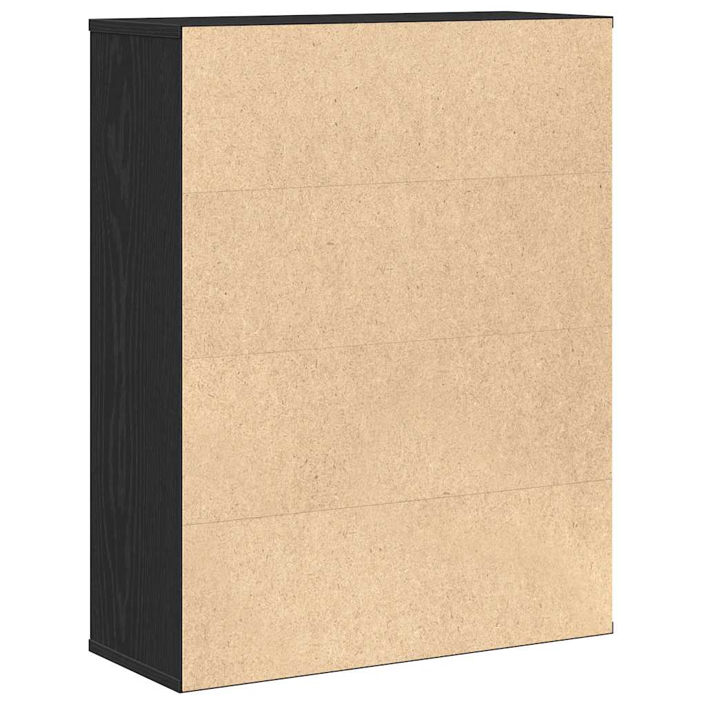 Bokhylle svart eik 60x24x76,5 cm konstruert tre
