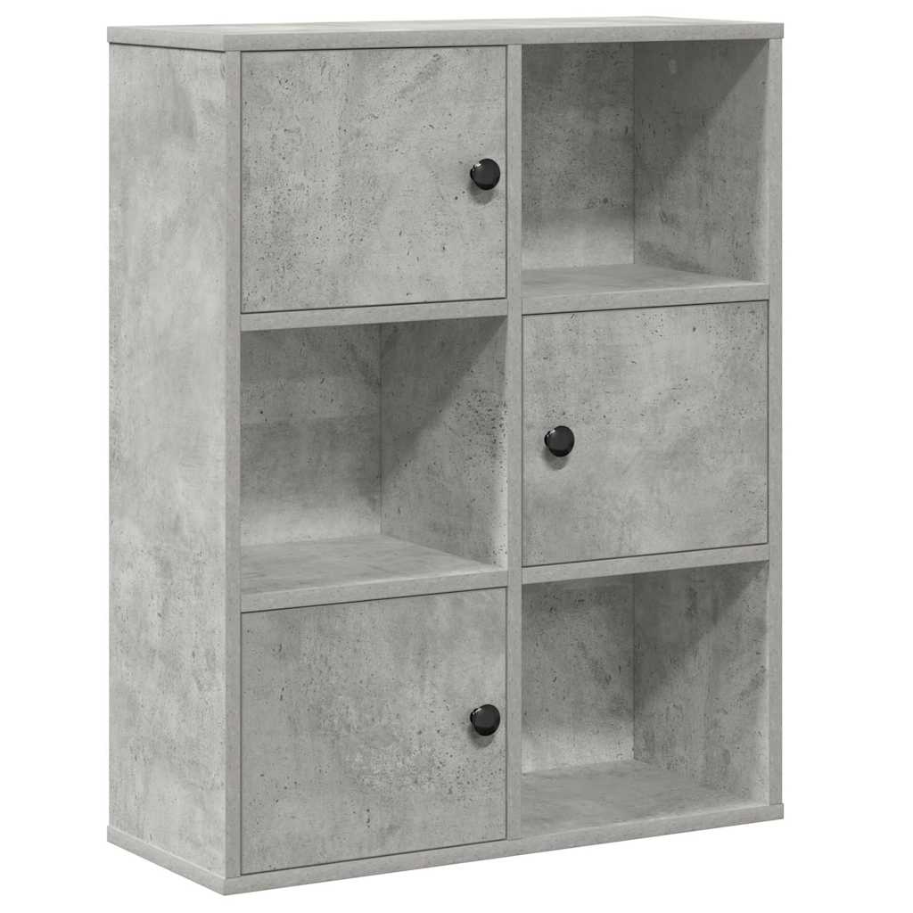 Bokhylle betonggrå 60x24x76,5 cm konstruert tre