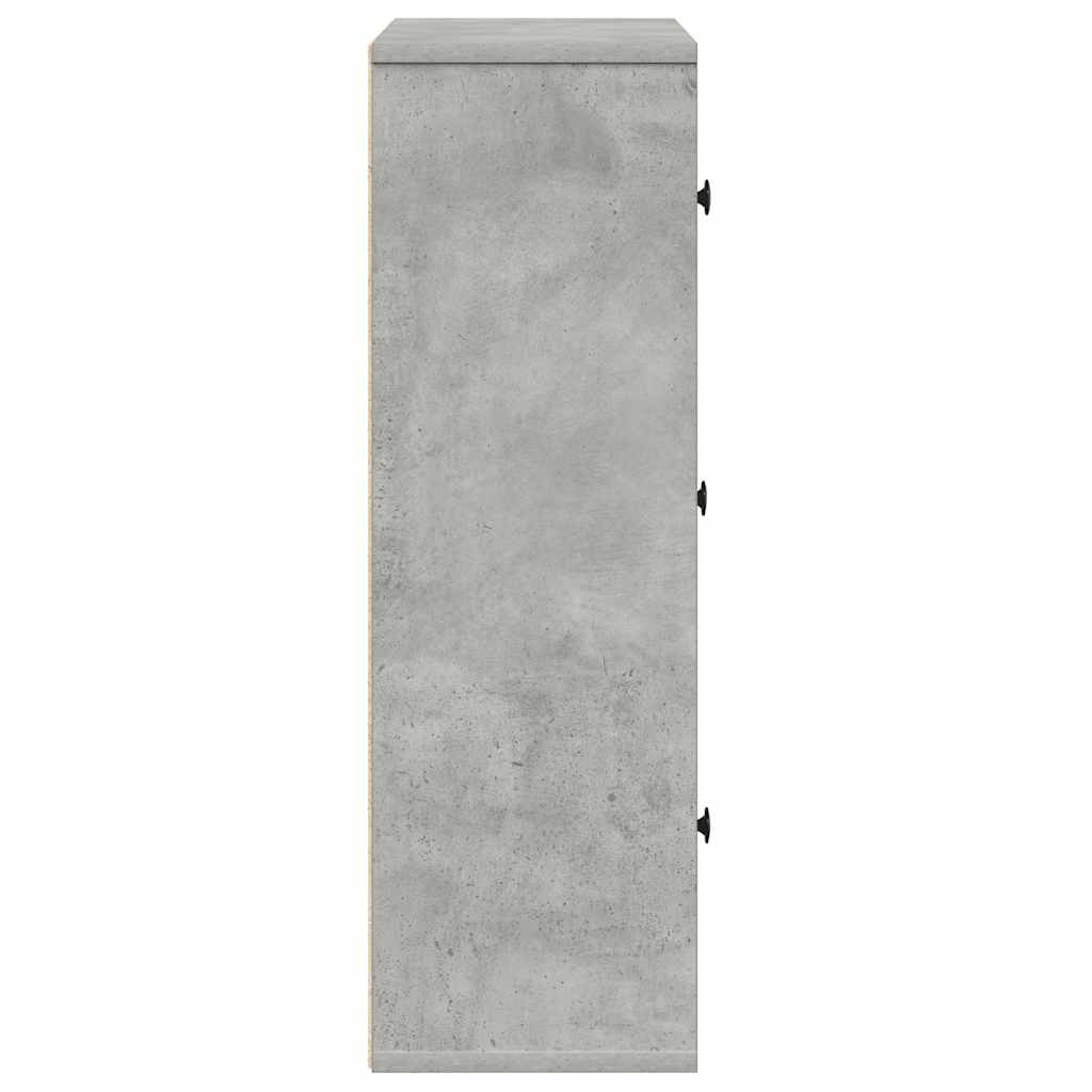 Bokhylle betonggrå 60x24x76,5 cm konstruert tre