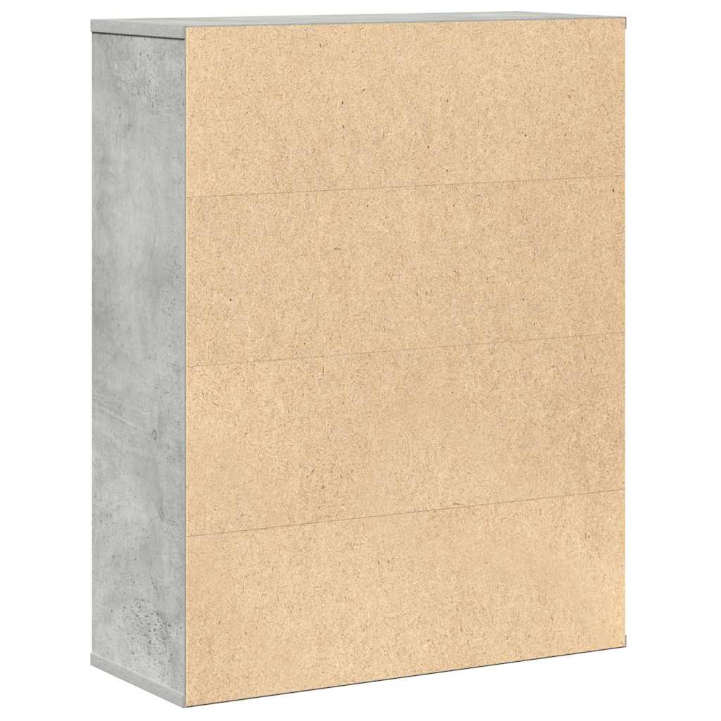 Bokhylle betonggrå 60x24x76,5 cm konstruert tre