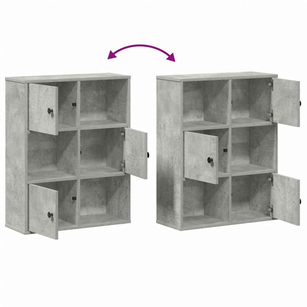 Bokhylle betonggrå 60x24x76,5 cm konstruert tre