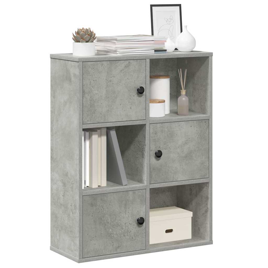 Bokhylle betonggrå 60x24x76,5 cm konstruert tre