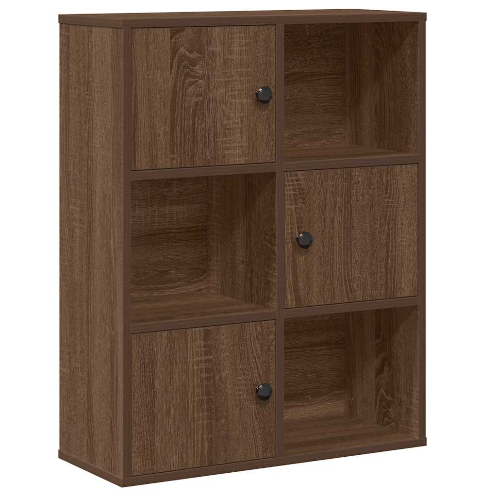 Bokhylle brun eik 60x24x76,5 cm konstruert tre