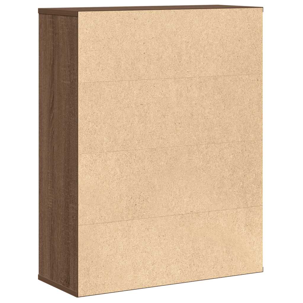 Bokhylle brun eik 60x24x76,5 cm konstruert tre