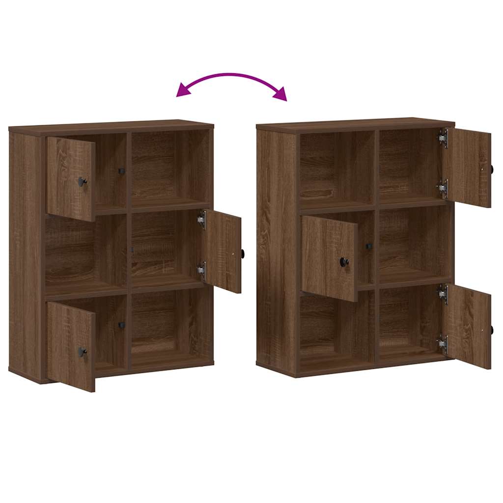 Bokhylle brun eik 60x24x76,5 cm konstruert tre