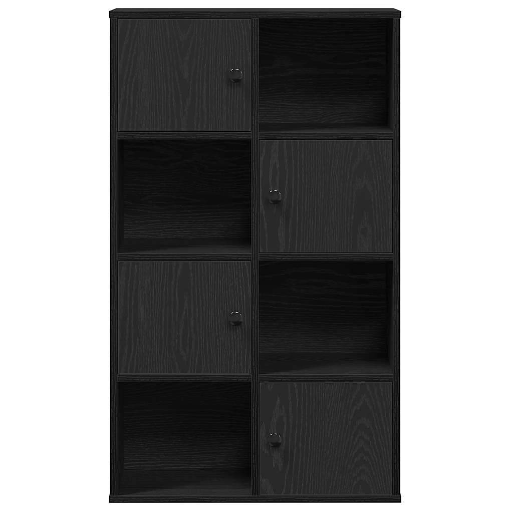 Bokhylle svart eik 60x24x101,5 cm konstruert tre
