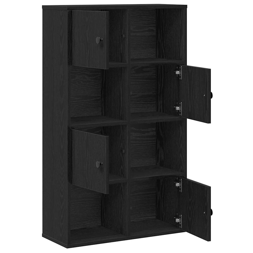 Bokhylle svart eik 60x24x101,5 cm konstruert tre