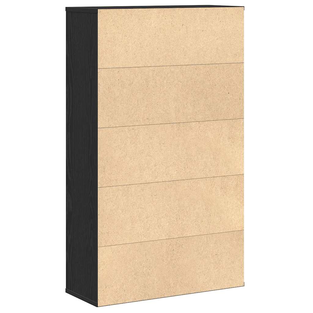 Bokhylle svart eik 60x24x101,5 cm konstruert tre