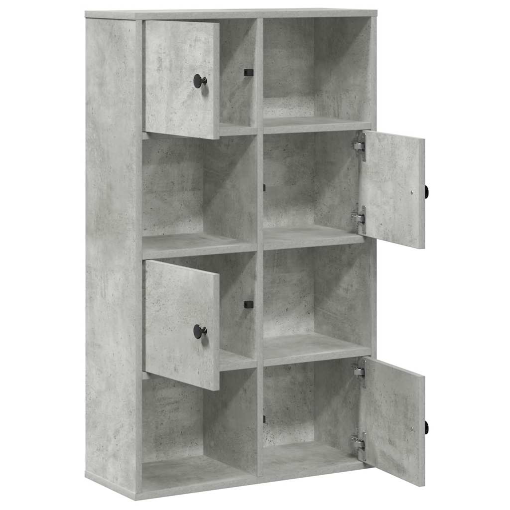 Bokhylle betonggrå 60x24x101,5 cm konstruert tre