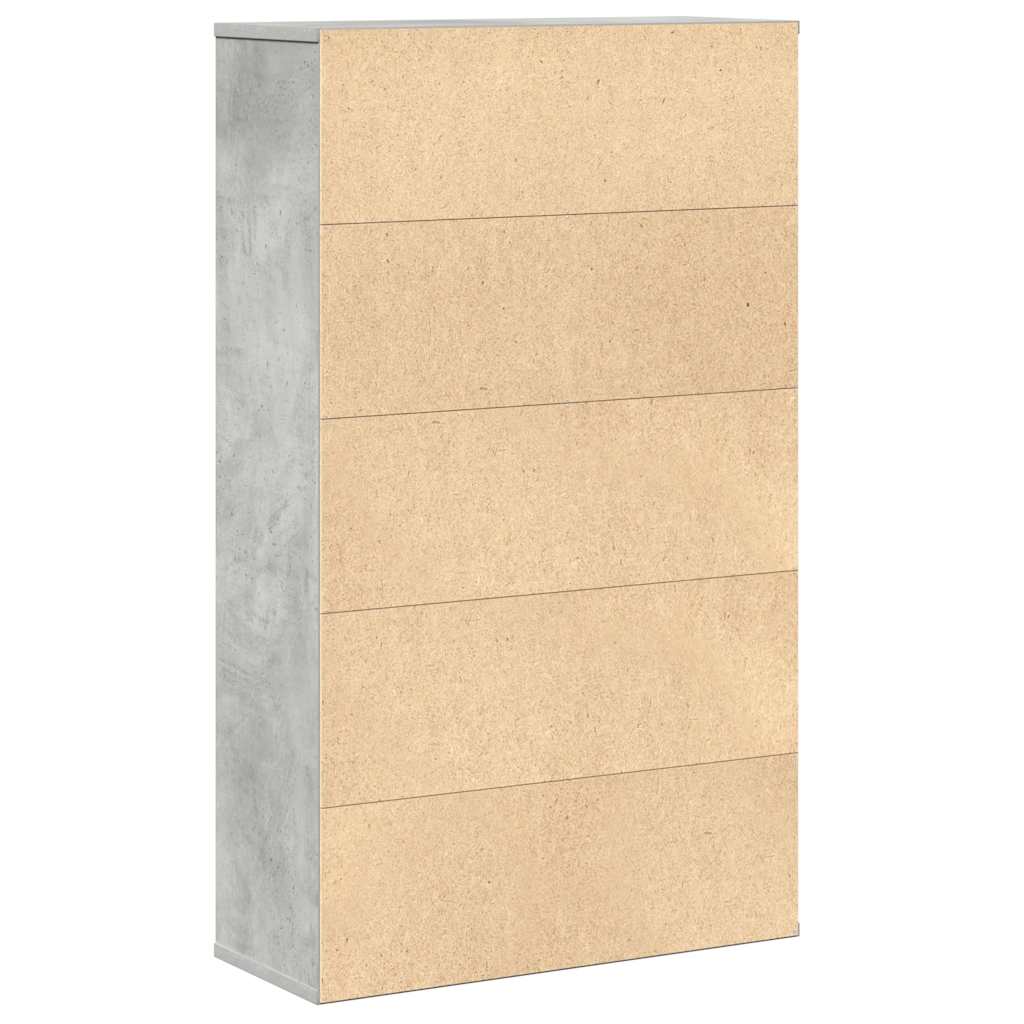 Bokhylle betonggrå 60x24x101,5 cm konstruert tre