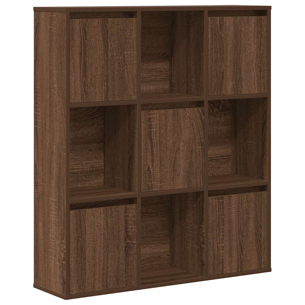 Bokhylle brun eik 89x24x101,5 cm konstruert tre