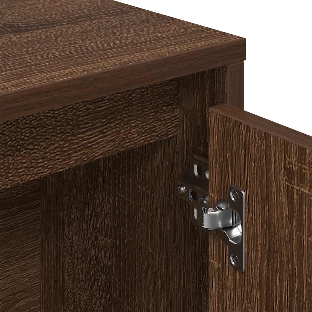 Bokhylle brun eik 89x24x101,5 cm konstruert tre