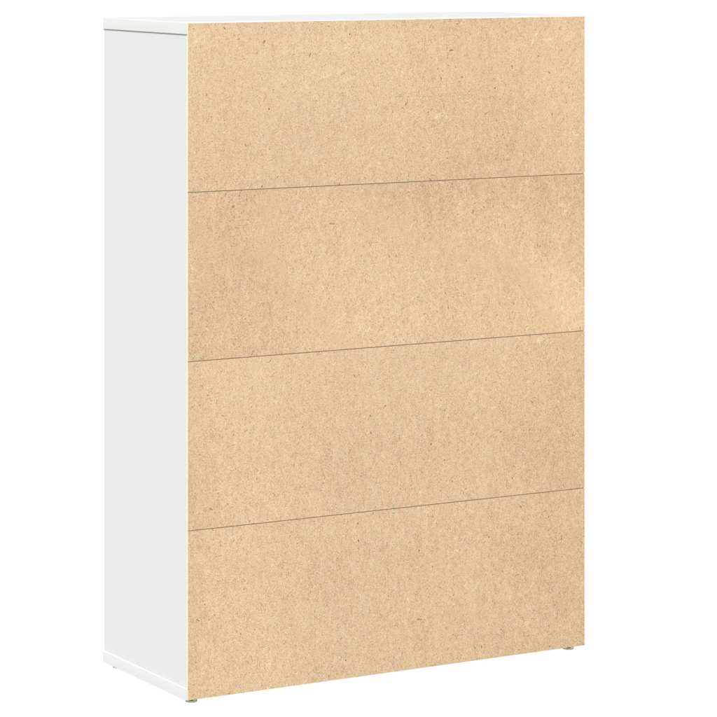Bokhylle hvit 60x24x85 cm konstruert tre