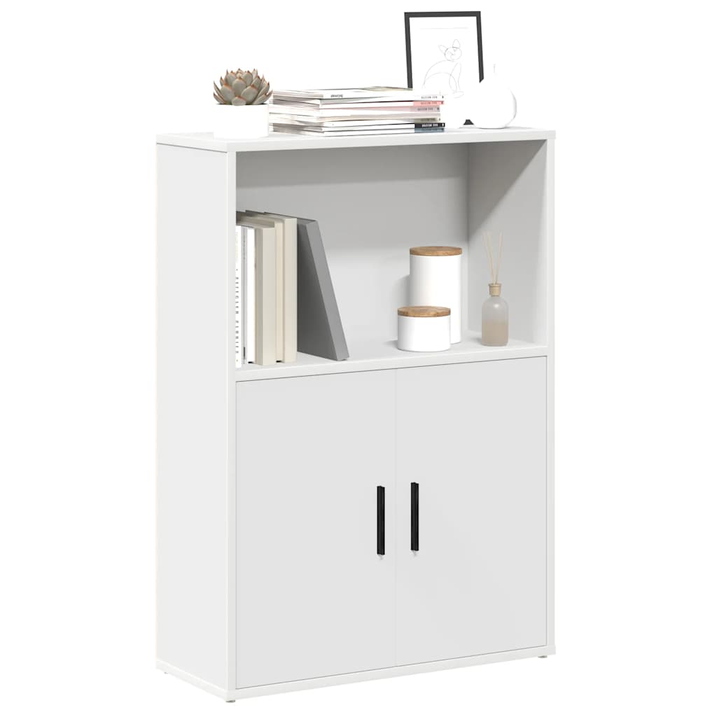 Bokhylle hvit 60x24x85 cm konstruert tre