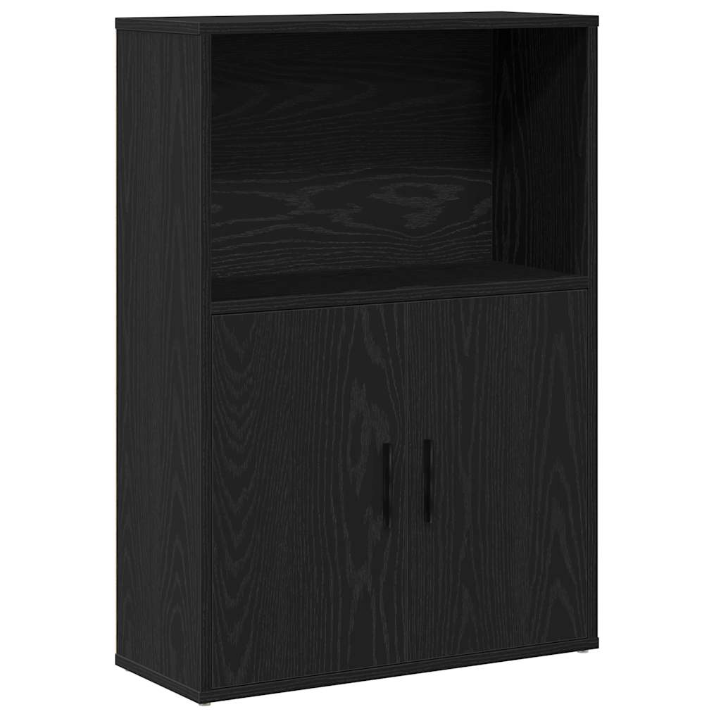 Bokhylle svart eik 60x24x85 cm konstruert tre