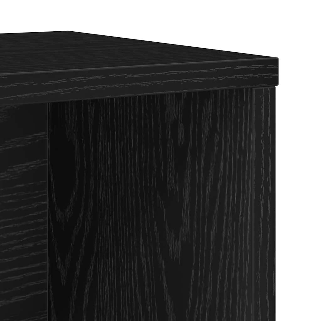 Bokhylle svart eik 60x24x85 cm konstruert tre