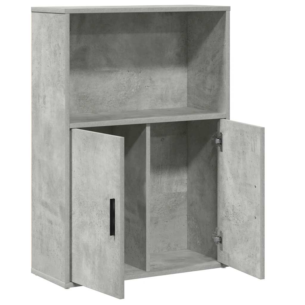 Bokhylle betonggrå 60x24x85 cm konstruert tre