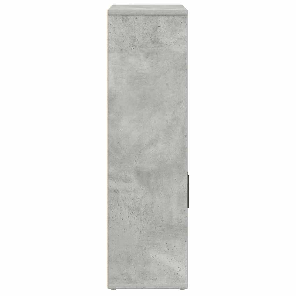 Bokhylle betonggrå 60x24x85 cm konstruert tre