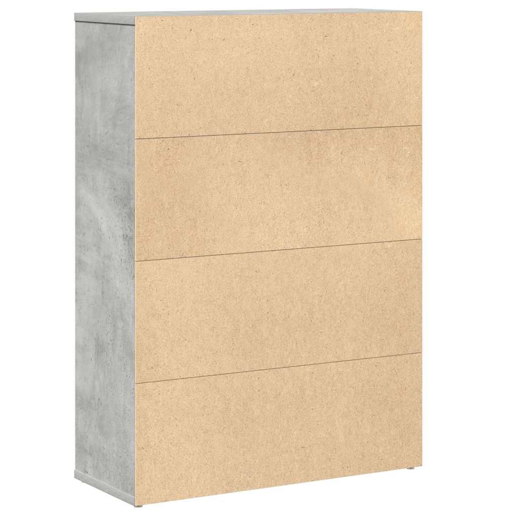 Bokhylle betonggrå 60x24x85 cm konstruert tre