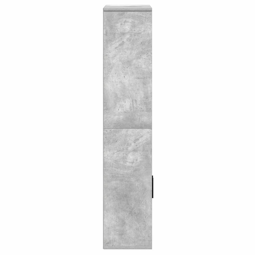 Bokhylle betonggrå 60x24x120 cm konstruert tre