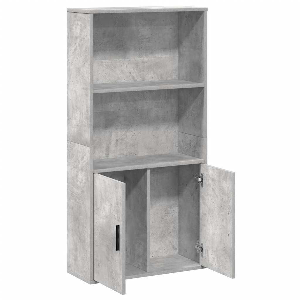 Bokhylle betonggrå 60x24x120 cm konstruert tre