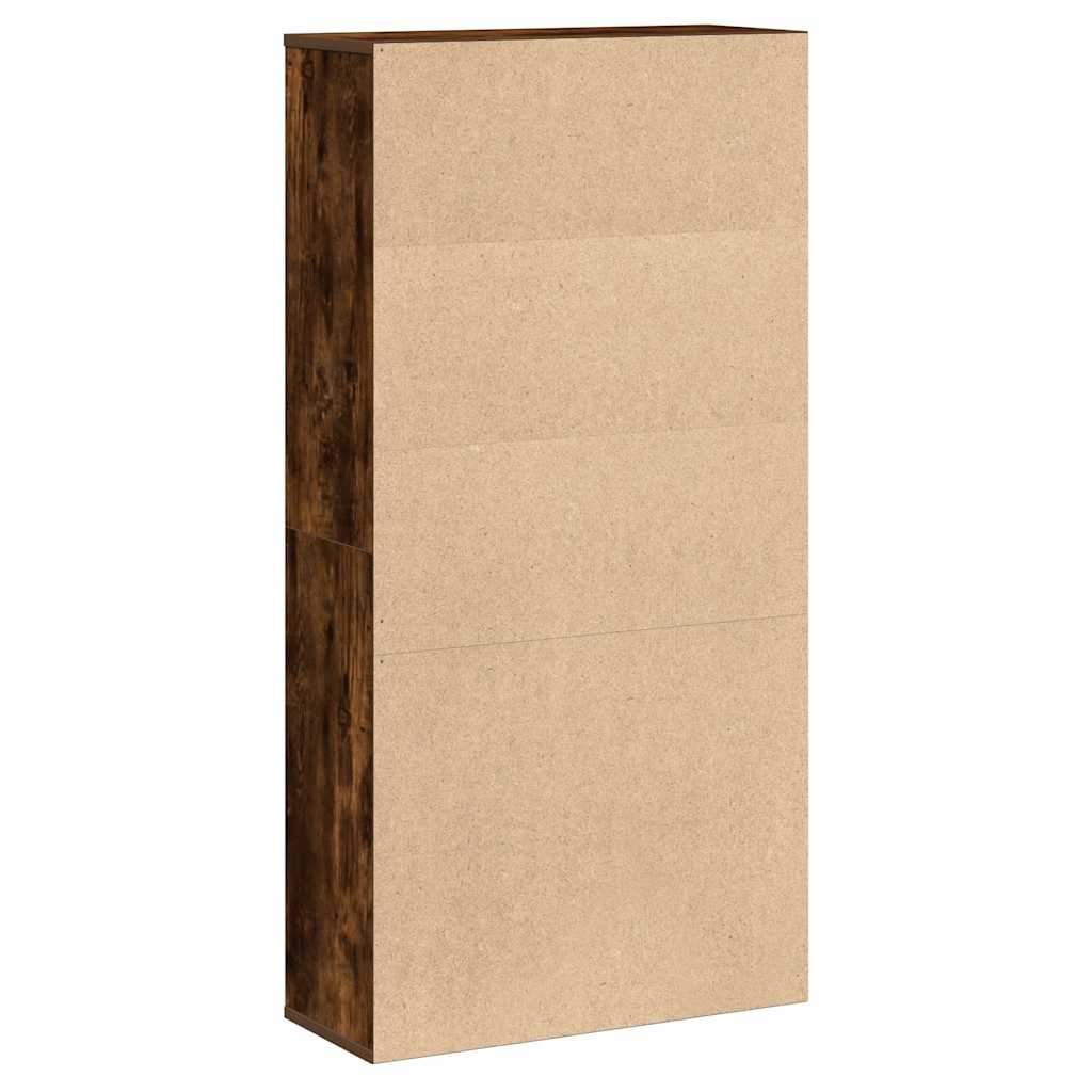 Bokhylle røkt eik 60x24x120 cm konstruert tre