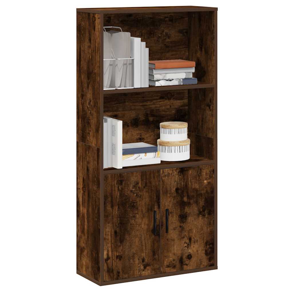 Bokhylle røkt eik 60x24x120 cm konstruert tre