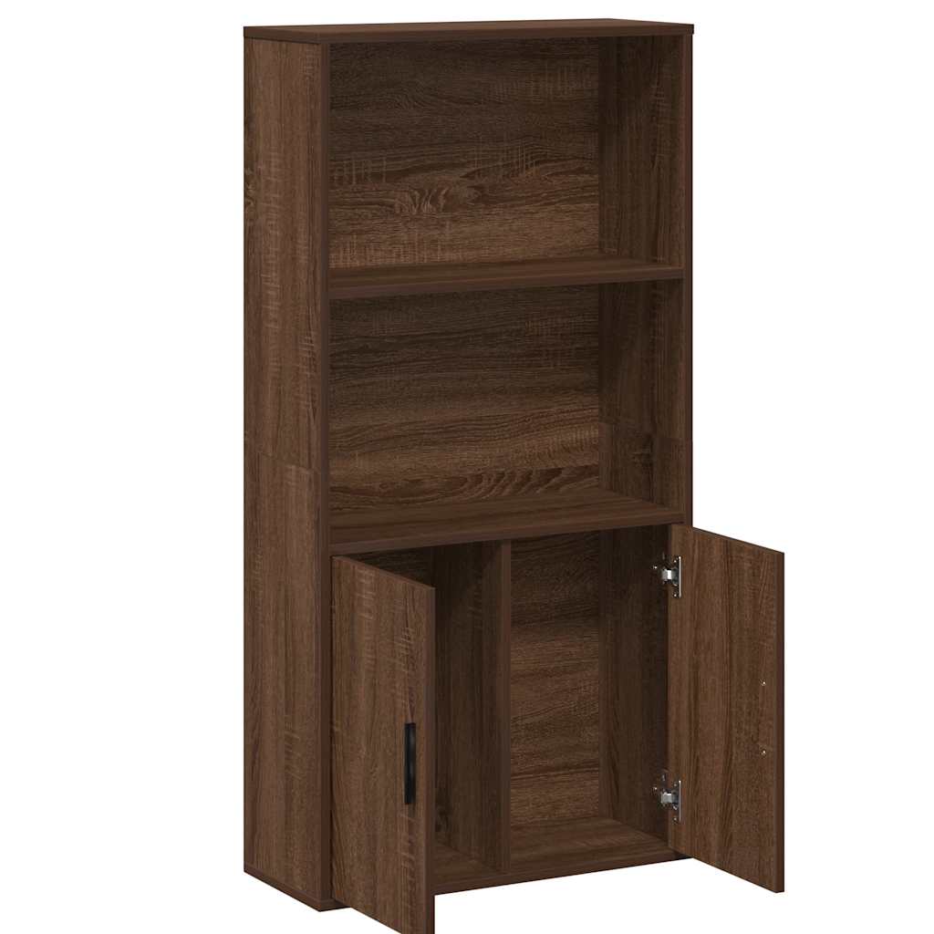 Bokhylle brun eik 60x24x120 cm konstruert tre