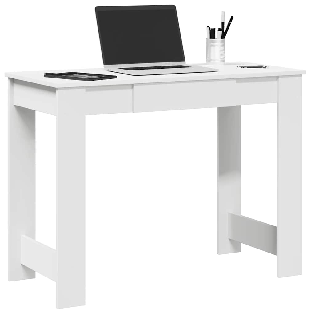 Skrivebord hvit 100x45x75 cm konstruert tre