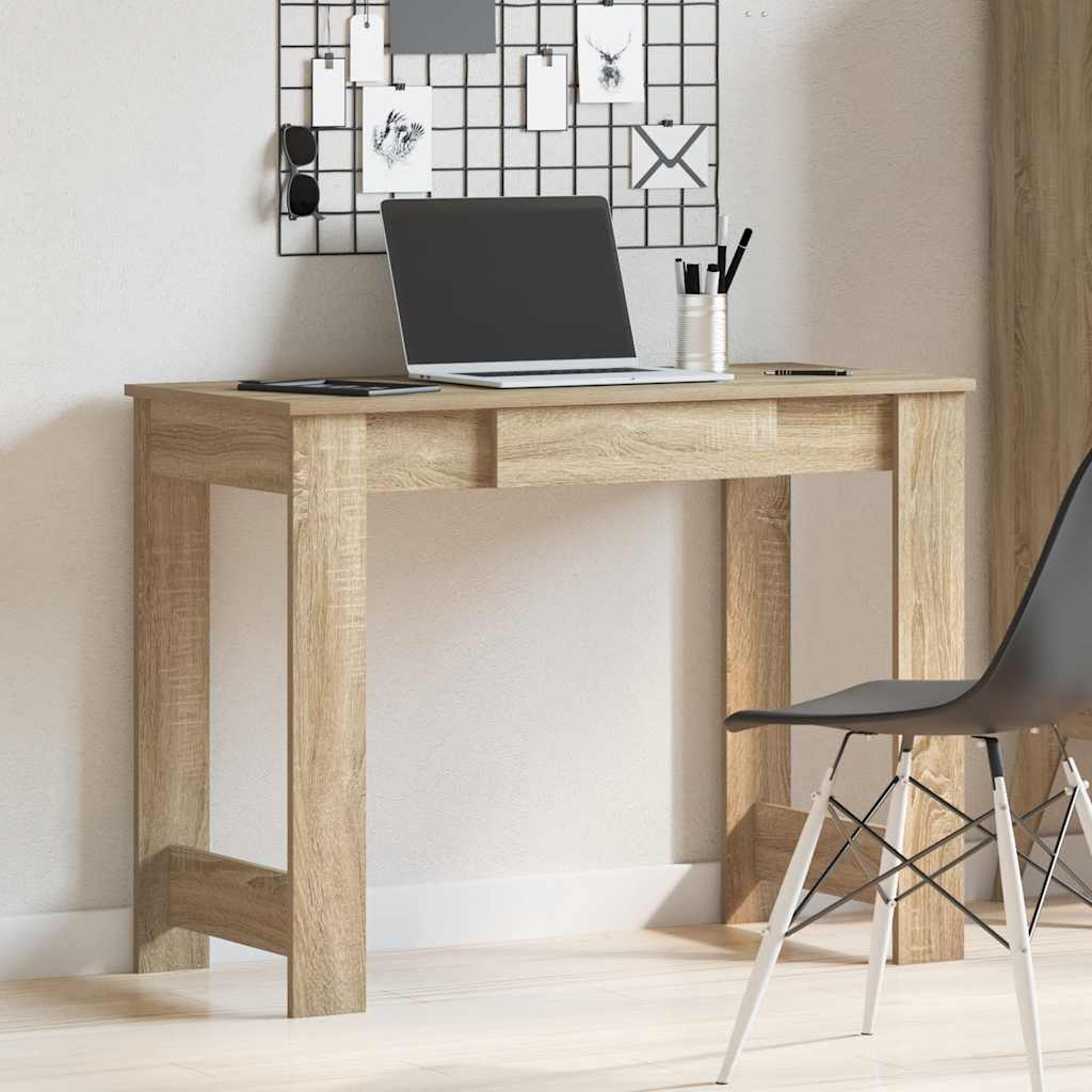 Skrivebord sonoma eik 100x45x75 cm konstruert tre