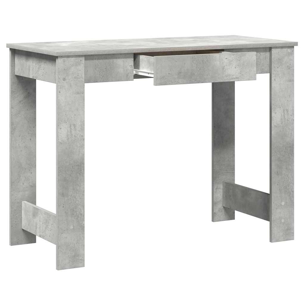 Skrivebord betonggrå 100x45x75 cm konstruert tre