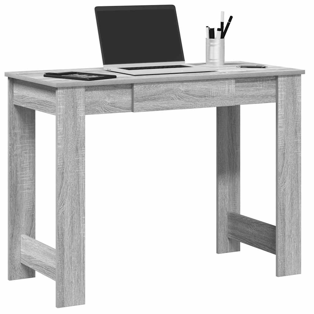 Skrivebord grå sonoma 100x45x75 cm konstruert tre
