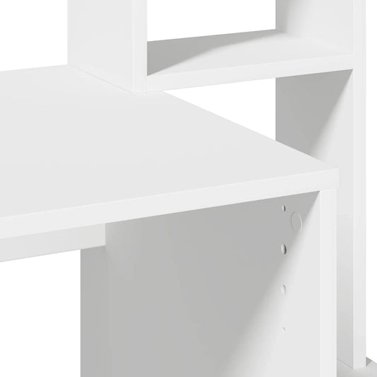 Skrivebord med hyller hvit 100x45x140 cm konstruert tre