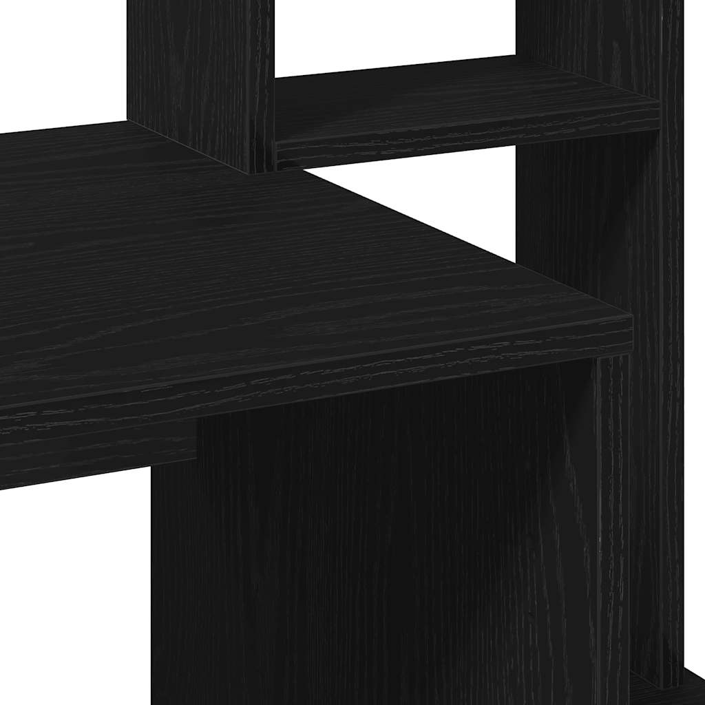 Skrivebord med hyller svart 100x45x140 cm konstruert tre