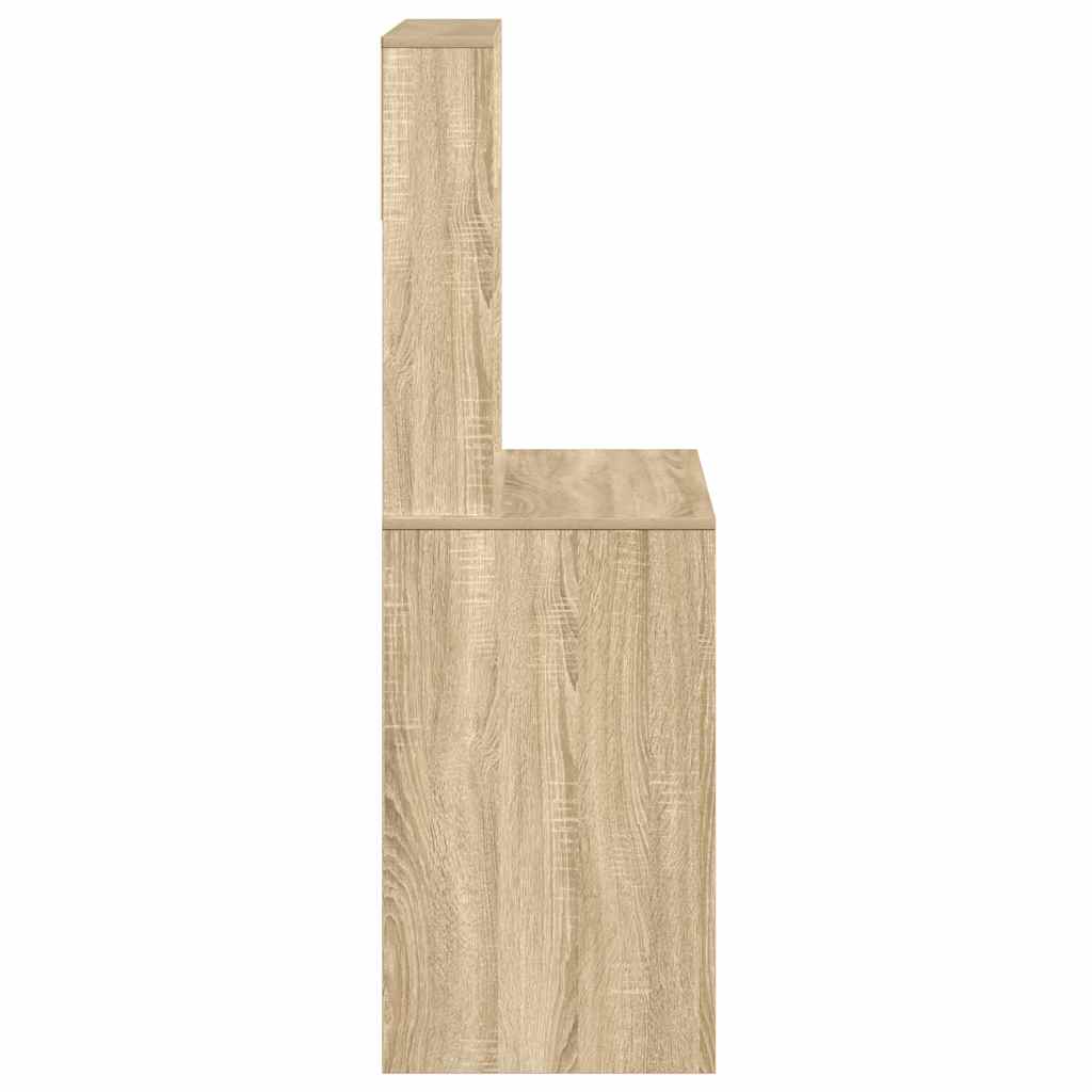 Skrivebord med hyller sonoma eik 100x45x140 cm konstruert tre