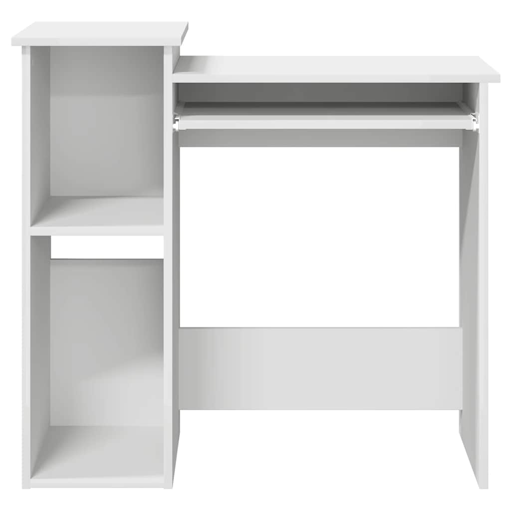 Skrivebord med hyller hvit 84x40x78 cm konstruert tre