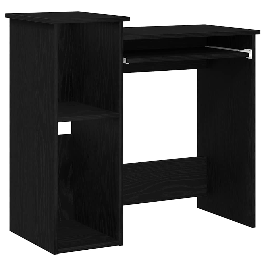 Skrivebord med hyller svart 84x40x78 cm konstruert tre