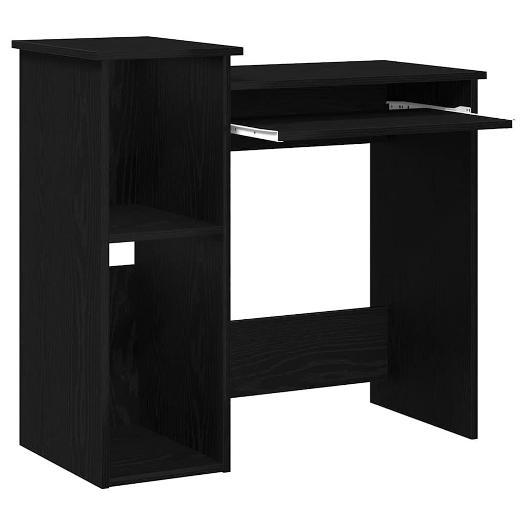 Skrivebord med hyller svart 84x40x78 cm konstruert tre