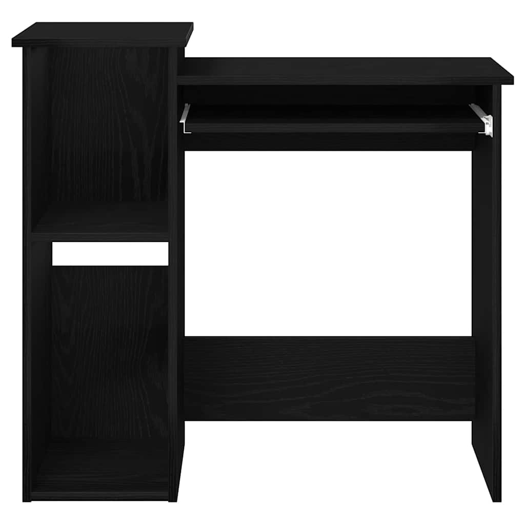 Skrivebord med hyller svart 84x40x78 cm konstruert tre