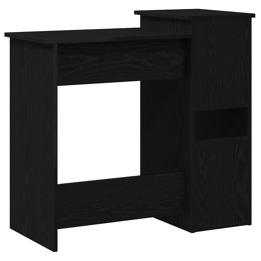 Skrivebord med hyller svart 84x40x78 cm konstruert tre