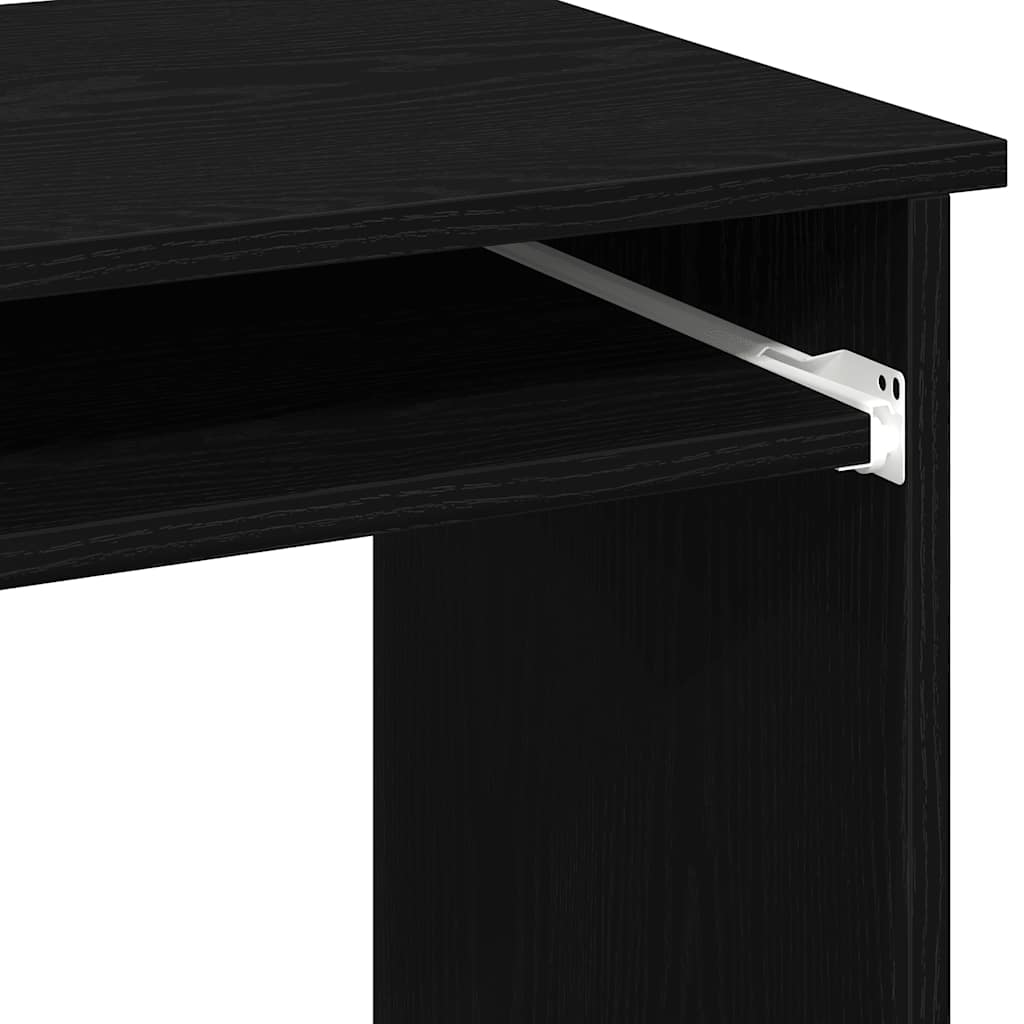 Skrivebord med hyller svart 84x40x78 cm konstruert tre