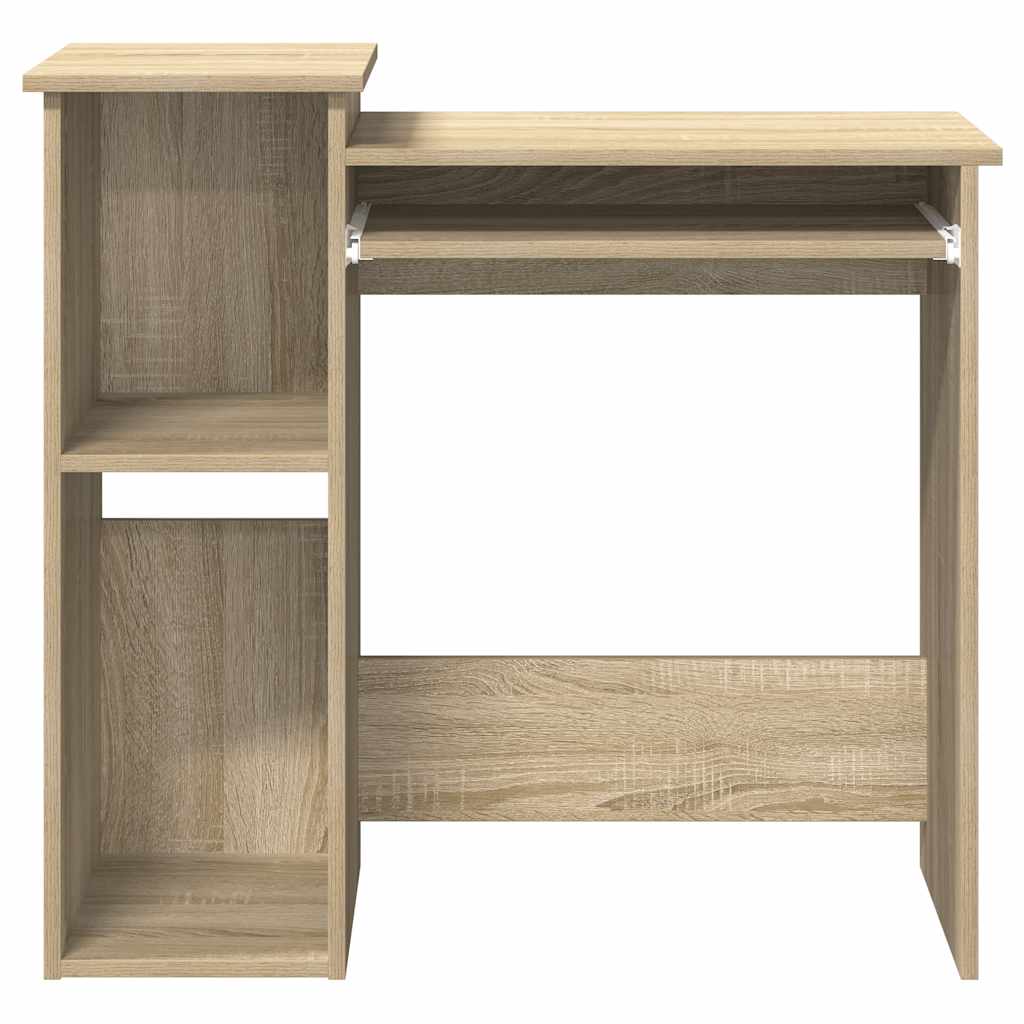 Skrivebord med hyller sonoma eik 84x40x78 cm konstruert tre