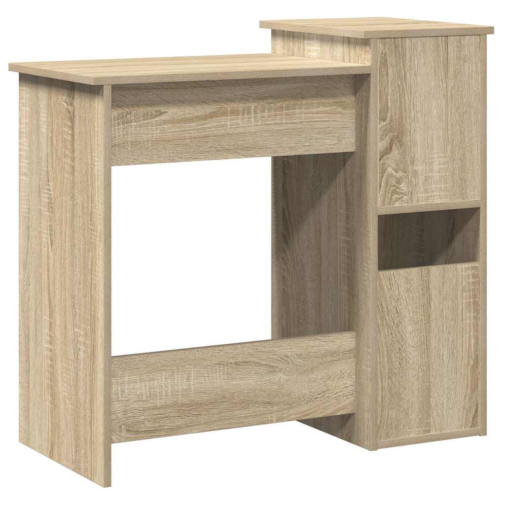 Skrivebord med hyller sonoma eik 84x40x78 cm konstruert tre