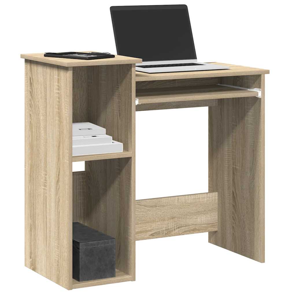 Skrivebord med hyller sonoma eik 84x40x78 cm konstruert tre